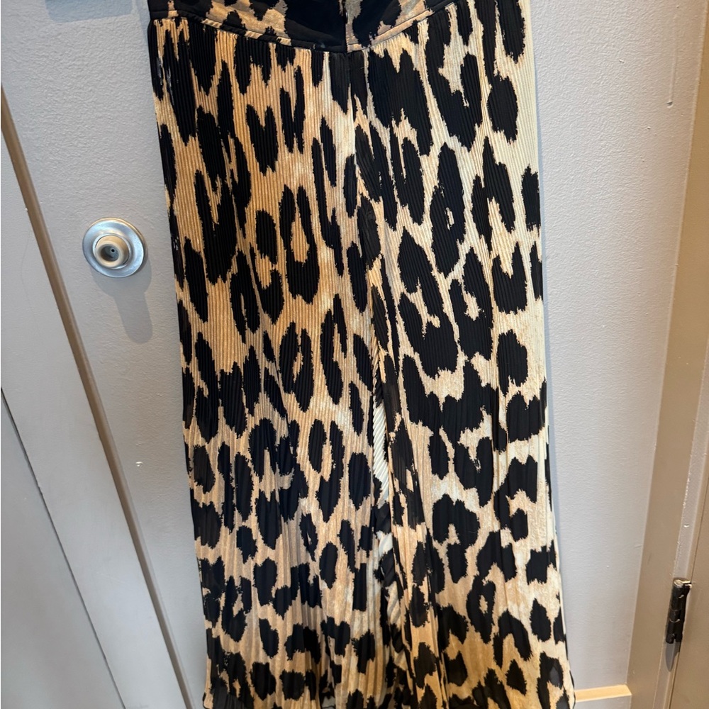 Leopard Print Wide-Leg Pants